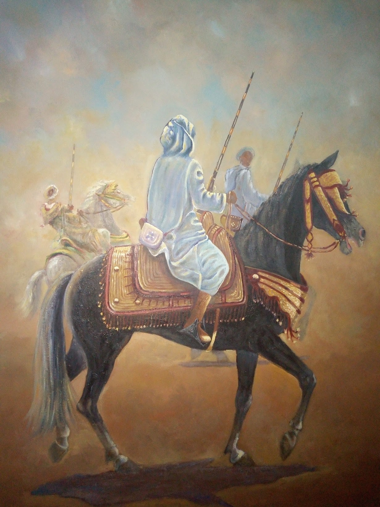 Le cavalier — peinture de Karim Akh el Arab