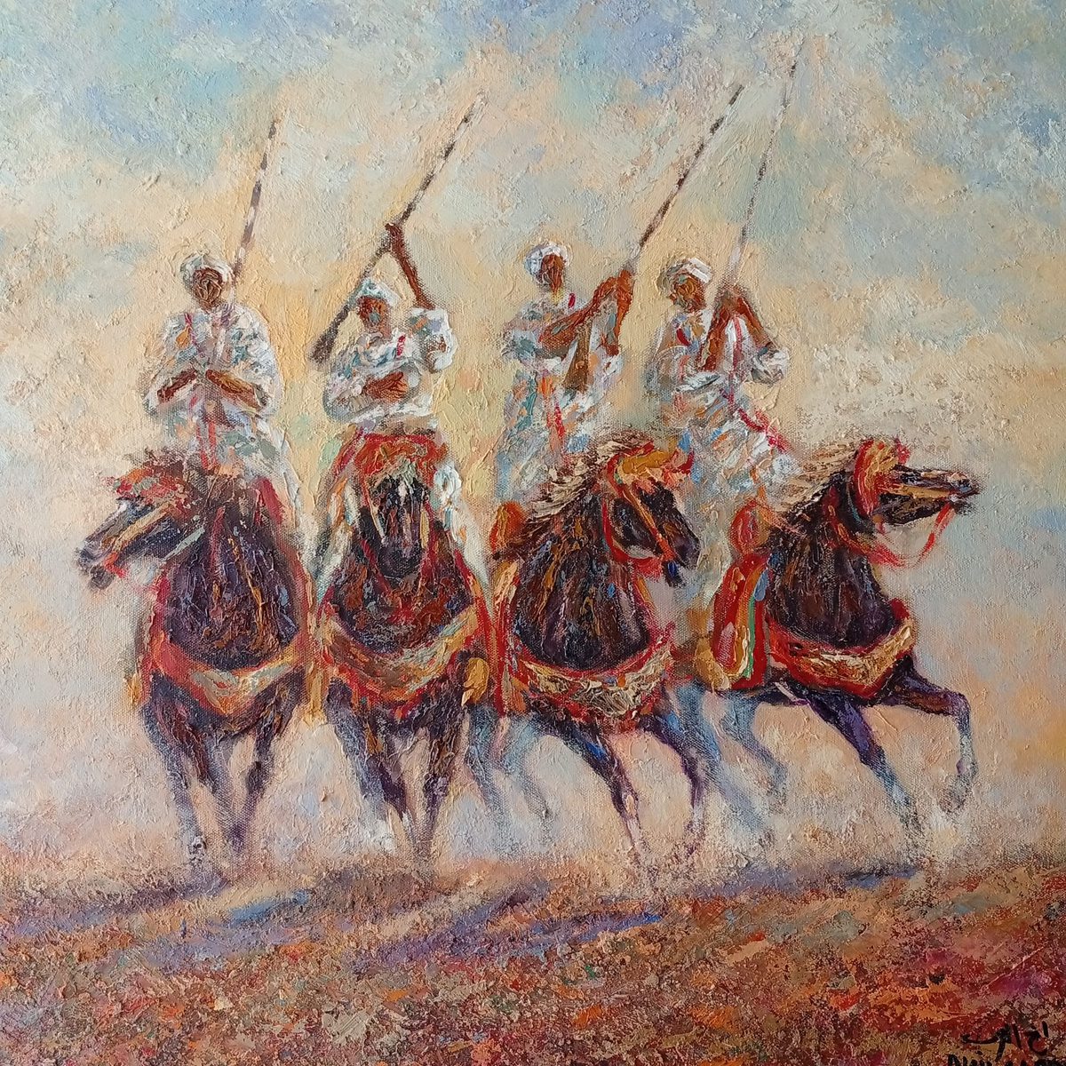 Fantasia ocre — peinture de Karim Akh el Arab