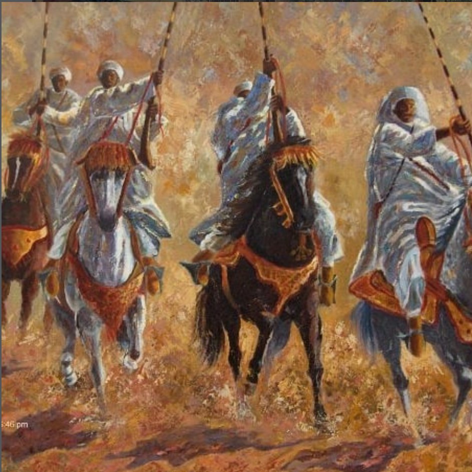 Cavaliers de fantasia — peinture de Karim Akh el Arab