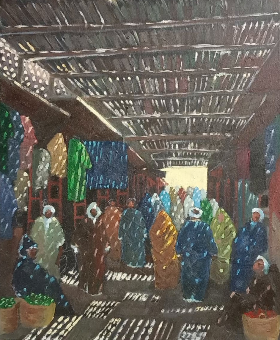 Jour de souk — peinture de Karim Akh el Arab