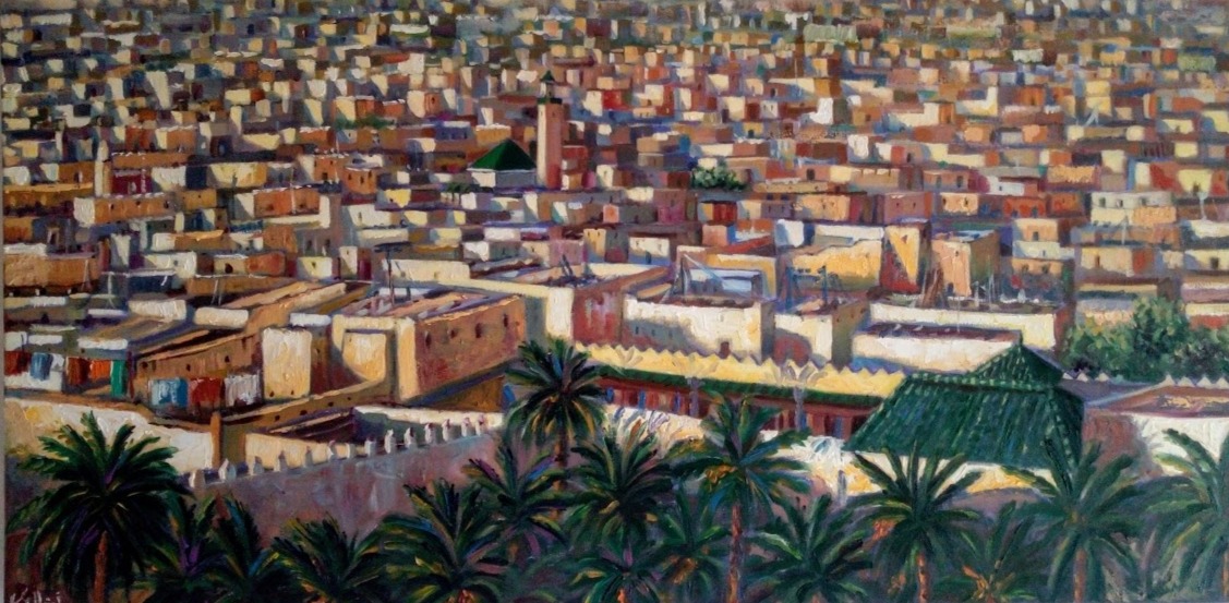 La médina de Fès — peinture de Karim Akh el Arab