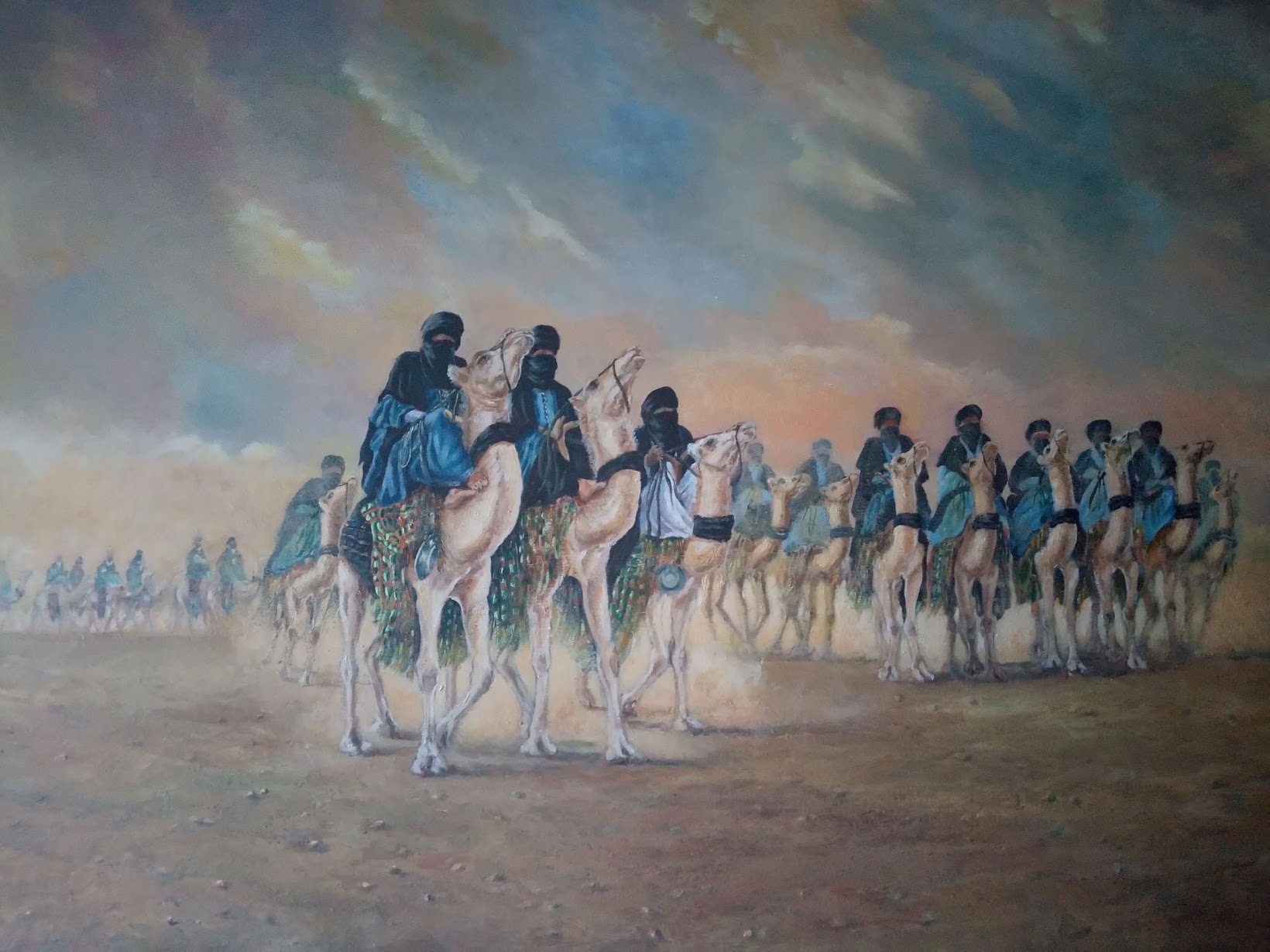 Méharée touarègue — peinture de Karim Akh el Arab