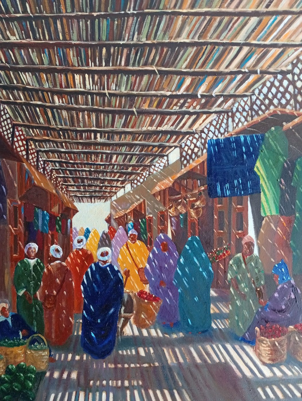 Souk de Taroudant — peinture de Karim Akh el Arab