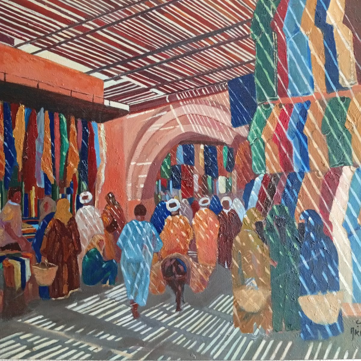 Souk Semmarine, Marrakech — peinture de Karim Akh el Arab