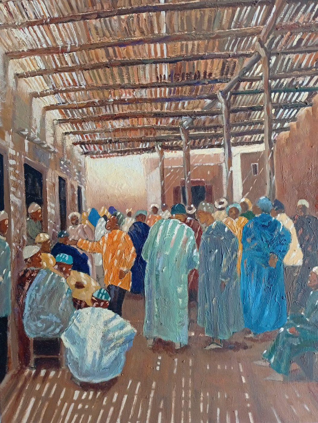 Sous la treille du souk — peinture de Karim Akh el Arab