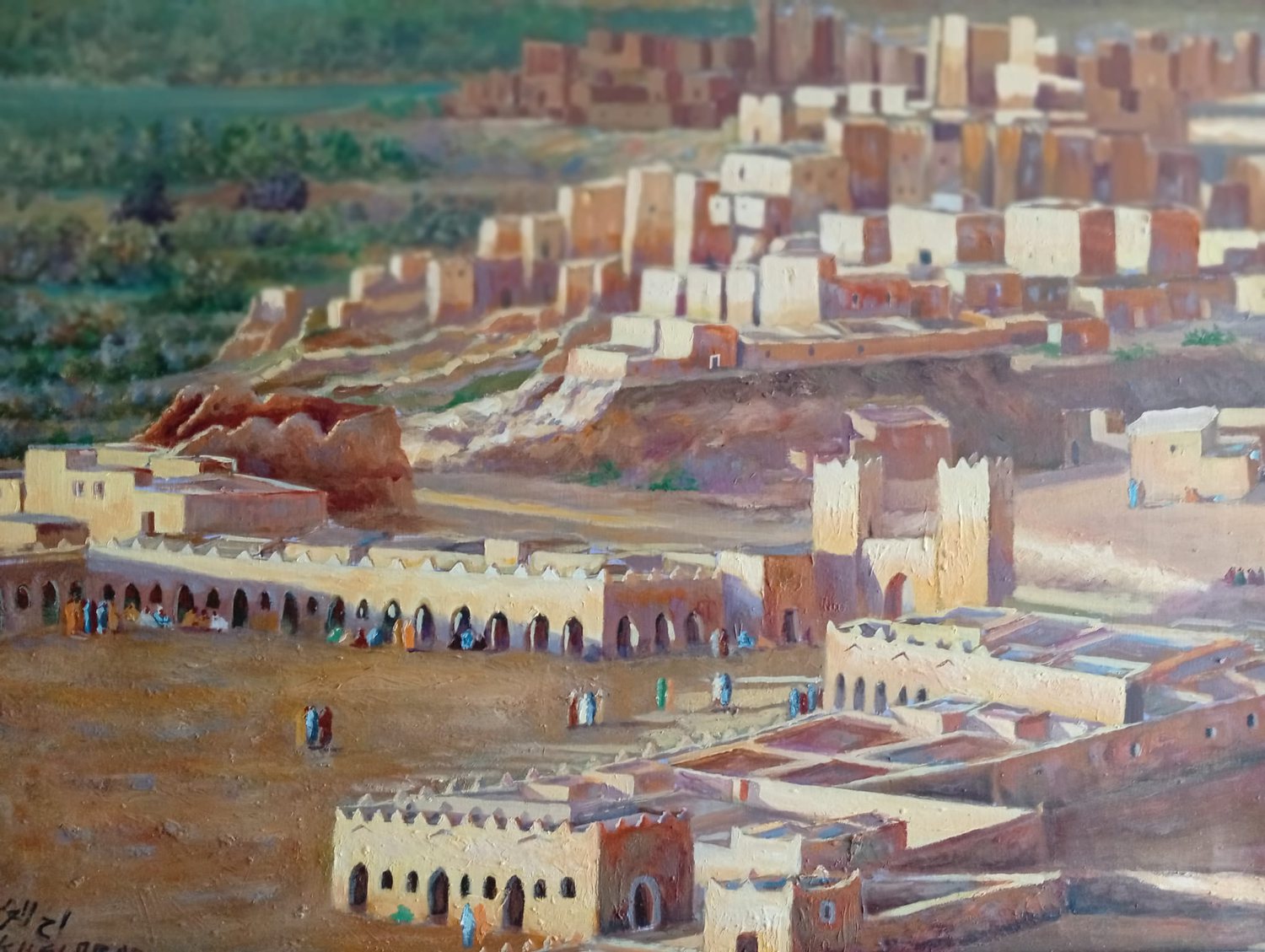 Village du Sud marocain — peinture de Karim Akh el Arab